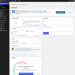 Page screenshot: Dashboard &lsaquo; Test site &mdash; WordPress