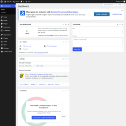 Page screenshot: Dashboard &lsaquo; Test site &mdash; WordPress