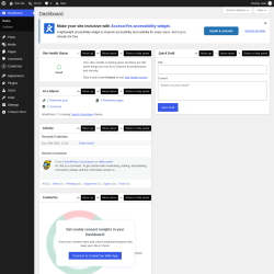Page screenshot: Dashboard &lsaquo; Test site &mdash; WordPress