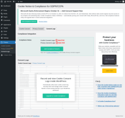 Page screenshot: Privacy &rarr; Consent Logs