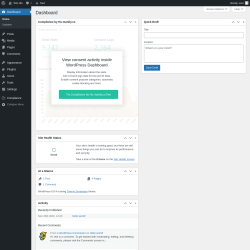Page screenshot: Dashboard &lsaquo; Test site &mdash; WordPress