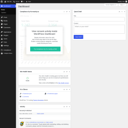 Page screenshot: Dashboard &lsaquo; Test site &mdash; WordPress