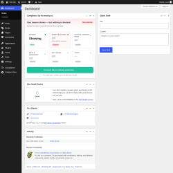 Page screenshot: Dashboard &lsaquo; Test site &mdash; WordPress