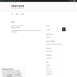 Page screenshot: Test site – Just another WordPress site