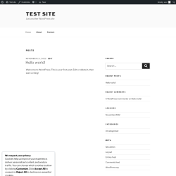 Page screenshot: Test site – Just another WordPress site