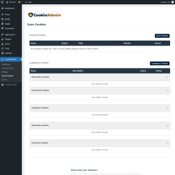 Page screenshot: CookieAdmin → Scan Cookies