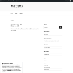 Page screenshot: Test site – Just another WordPress site