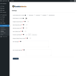 Page screenshot: CookieAdmin &rarr; Settings