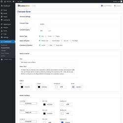 Page screenshot: CookieAdmin &rarr; Consent Form