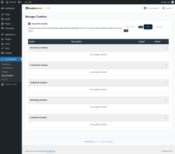 Page screenshot: CookieAdmin &rarr; Scan Cookies