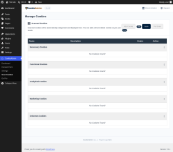 Page screenshot: CookieAdmin &rarr; Scan Cookies