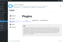 Page screenshot: Cookiebot → Plugins