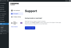 Page screenshot: Cookiebot &rarr; Support