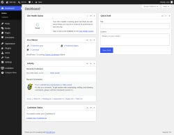 Page screenshot: Dashboard &lsaquo; Test site &mdash; WordPress