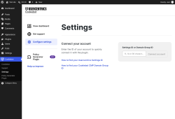 Page screenshot: Cookiebot &rarr; Settings