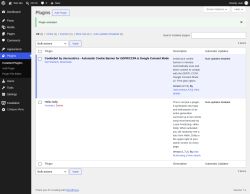 Page screenshot: Plugins &lsaquo; Test site &mdash; WordPress