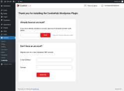Page screenshot: Settings &rarr; CookieHub