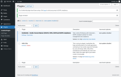 Page screenshot: Plugins &lsaquo; Test site &mdash; WordPress
