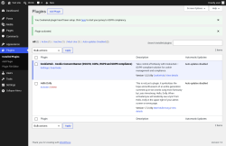 Page screenshot: Plugins &lsaquo; Test site &mdash; WordPress
