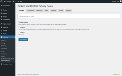 Page screenshot: Settings → Cookies and Content Security Policy