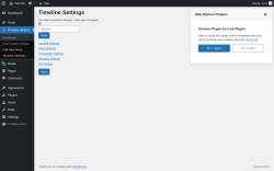 Page screenshot: Timeline Settings ‹ Test site — WordPress
