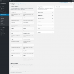 Page screenshot: Widgets ‹ Test site — WordPress