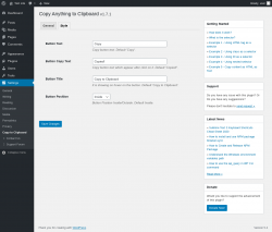Page screenshot: Settings → Copy to Clipboard → Style