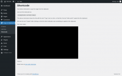 Page screenshot: Copy to Clipboard → Shortcode