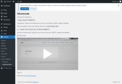 Page screenshot: Settings →  → Shortcode Info