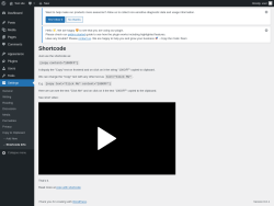 Page screenshot: Settings →  → Shortcode Info