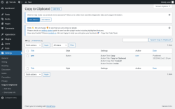 Page screenshot: Settings → Copy to Clipboard