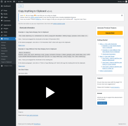 Page screenshot: Settings →  → Dashboard