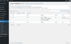 Page screenshot: Settings → Copy to Clipboard