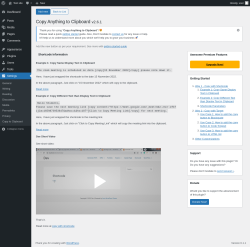 Page screenshot: Settings →  → Dashboard