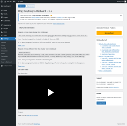 Page screenshot: Settings →  → Dashboard
