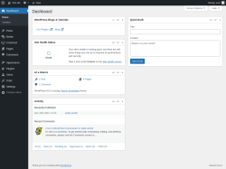 Page screenshot: Dashboard ‹ Test site — WordPress