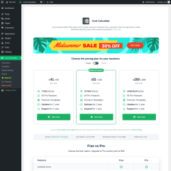 Page screenshot: Cost Calculator → Upgrade