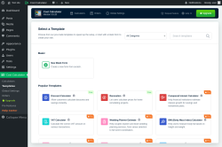 Page screenshot: Cost Calculator → Templates