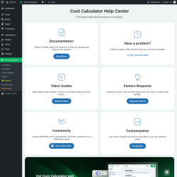 Page screenshot: Cost Calculator → Help Center