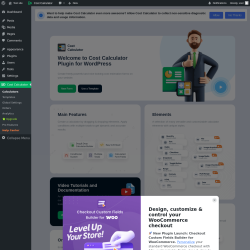 Page screenshot: Calculators ‹ Test site — WordPress