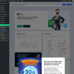 Page screenshot: Calculators ‹ Test site — WordPress