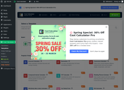 Page screenshot: Cost Calculator &rarr; Templates