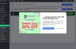 Page screenshot: Cost Calculator &rarr; Global Settings