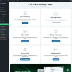Page screenshot: Cost Calculator &rarr; Help Center