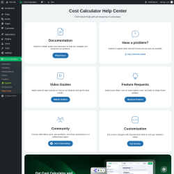 Page screenshot: Cost Calculator &rarr; Help Center