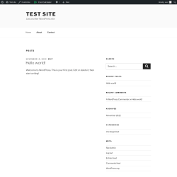 Page screenshot: Test site – Just another WordPress site