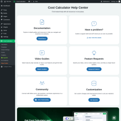 Page screenshot: Cost Calculator → Help Center