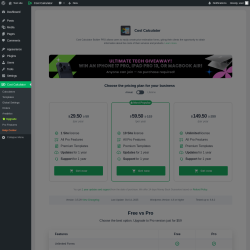Page screenshot: Cost Calculator → Upgrade