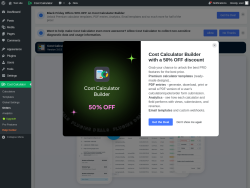 Page screenshot: Cost Calculator → Orders