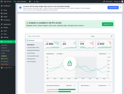 Page screenshot: Cost Calculator &rarr; Analytics